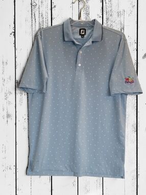FootJoy Size-Large Men's Sky Blue Polo with Subtle White Pattern EUC